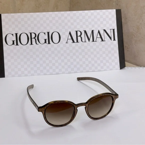 Giorgio Armani 48mm Round Sunglasses Havana NWT Amazon.com: GIORGIO ARMANI Man Sunglasses Black Frame, Green  main image 3